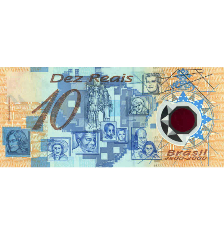 Brasil 10 Reales 2000 Pick 248a Conmemorativo Polímero